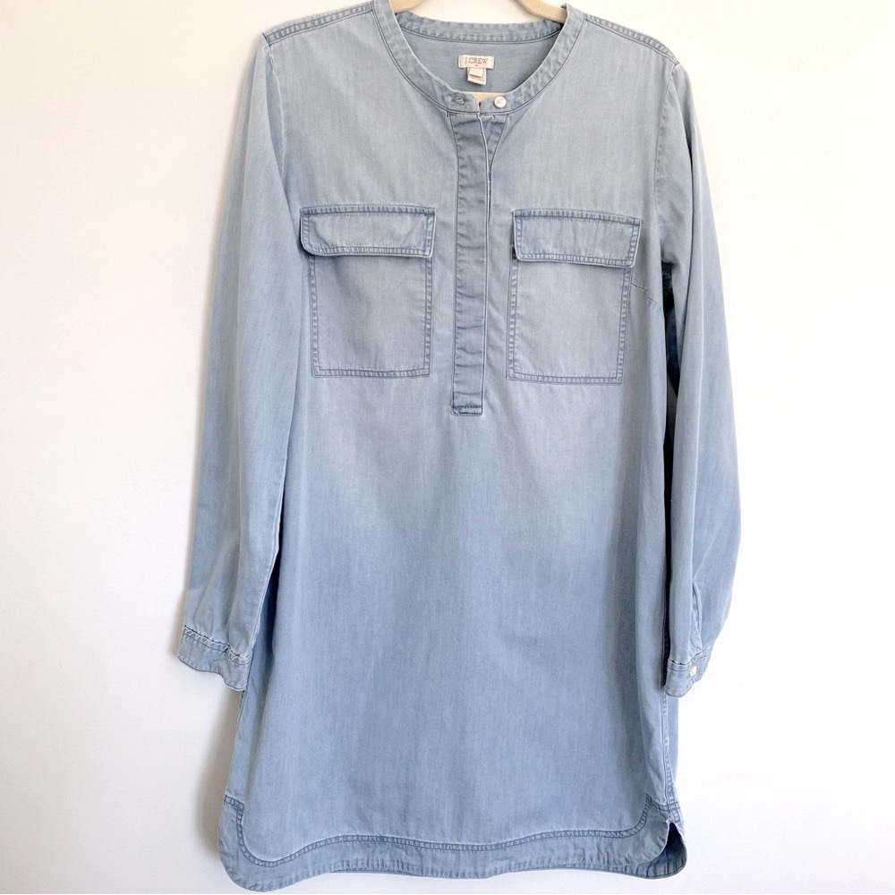 J. Crew Denim Blue Long Sleeve Dress